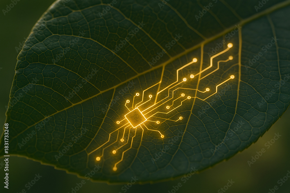 custom made wallpaper toronto digitalLeuchtende Schaltung auf Blatt