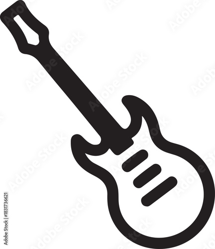 Electric guitar vector icon for music related applications and entertainment content