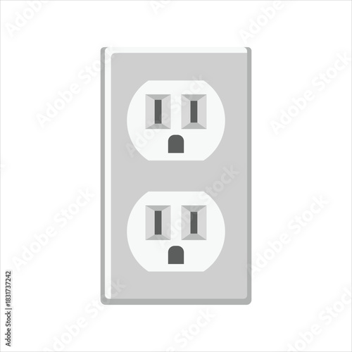 North american electrical duplex wall power outlet socket symbol Vector