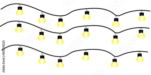 String Lights Illustration – Decorative Hanging Bulb Garland for Parties and Events