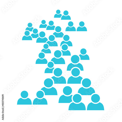 Ancestors, Isolated on white background. Blue icon