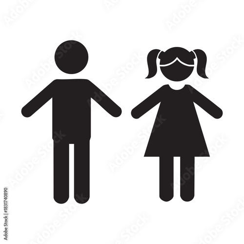 Amazing children silhouette vector art illustration