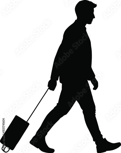 Black vector illustration of a man silhouette cleaning winter snow with a shovel and people doing sport art