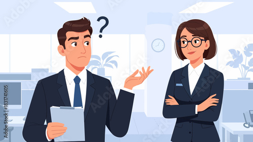 Business Dilemma Confrontation In Corporate Environment Showing Confusion