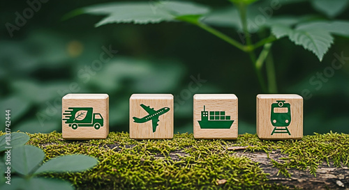 Sustainable transportation methods eco friendly logistics and green supply chain management concept image