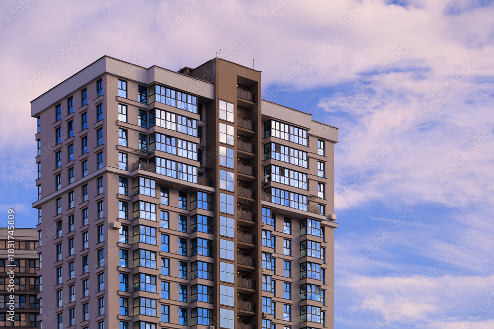 Fototapeta premium Cityscape, modern buildings on a summer day