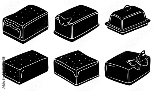 Elegant chocolate fudge collection, a sweet indulgence for dessert lovers, ideal for confectionery designs, from a scalable vector graphic