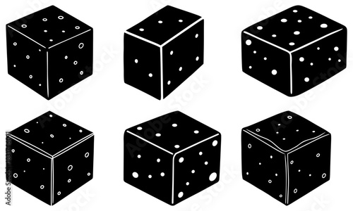 Delicious dessert concept: Black and white sugar cubes, perfect for baking illustrations, candy designs, and sweet treats, scalable vector graphic