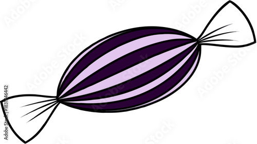 Purple striped candy, a sweet and sugary treat