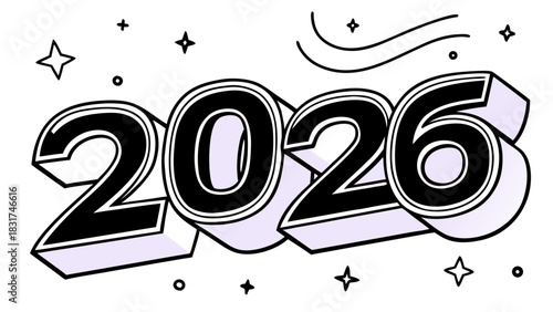 Stylized 2026 new year design, perfect for celebrations
