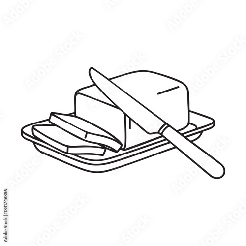 Best butter vector line art illustration