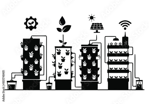Modern Vertical Farming Technology for Sustainable Agriculture furniture icons interior design layout architecture