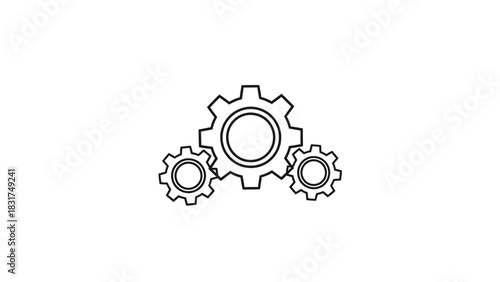 Illustration of interconnected gear wheels symbolizing engineering and technology