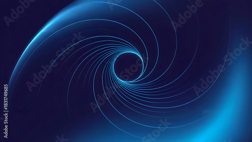 Modern vibrant blue concentric circles create dynamic swirling abstract design for technology and innovation concepts