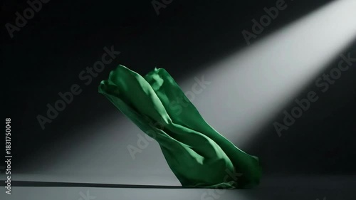 Wallpaper Mural Dramatic Slow Motion Fall of a Deflated Green Balloon. Torontodigital.ca