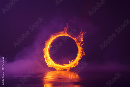 Ring of Fire Floating Above Purple Mist