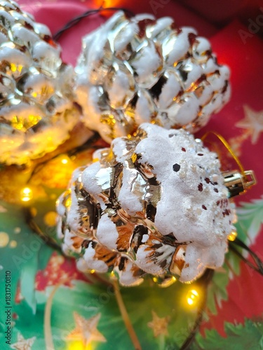 Red green gold christmas decoration