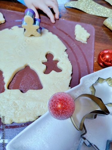 Christmas Cookies. Cookie Preparation, cutting