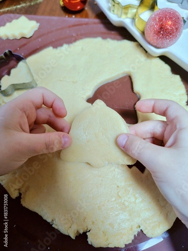 Christmas Cookies. Cookie Preparation, cutting