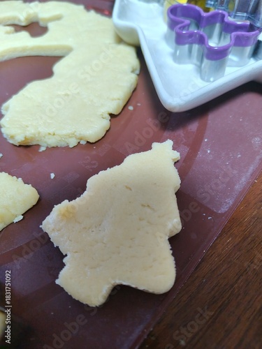 Christmas Cookies. Cookie Preparation, cutting