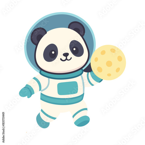 Playful Panda Astronaut: Jovial Space Explorer Delighting Friends, Discovering Wonders, Sharing Courage, Curiosity, Dreams
