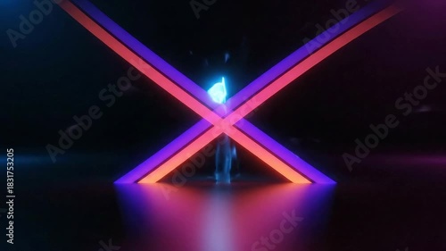 Wallpaper Mural Dynamic Neon Light Trails Abstract Digital Movement Background. Torontodigital.ca