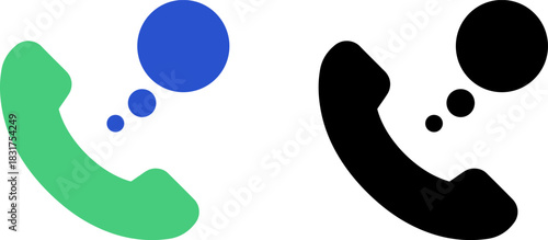 call receiver icon with chat bubble support flat vector design