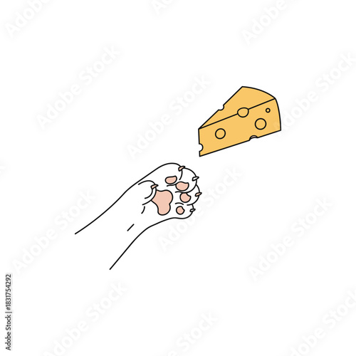 Paw reaches for cheese for happy new year cheese lover's day
