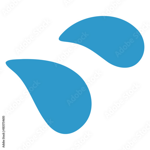 光沢と透明感のある複数の水滴のシンプルなベクターイラスト