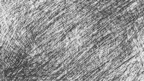 Black and white abstract scribbled texture background with overlapping lines vector