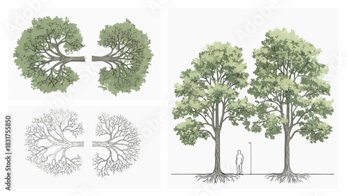Tree diagrams and cross-sections Exploring structure and botanical illustrations