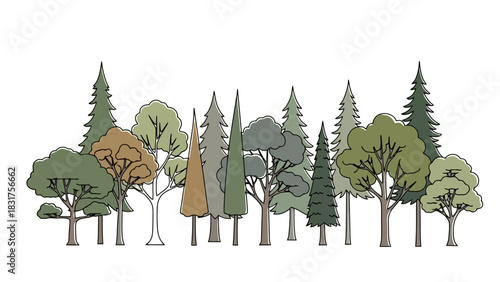 Diverse Tree Silhouette Collection A Variety of Foliage for Design Projects
