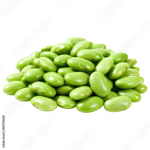 Fresh pile of raw green edamame soybean. Healthy food and natural beans with vibrant and wholesome feeling