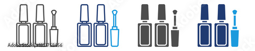 nail polish icon set multiple style