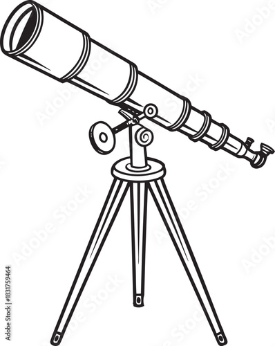 black cector telescope on tripod