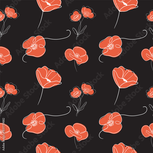 Elegant Hand drawn of flowers. Vector illustration.