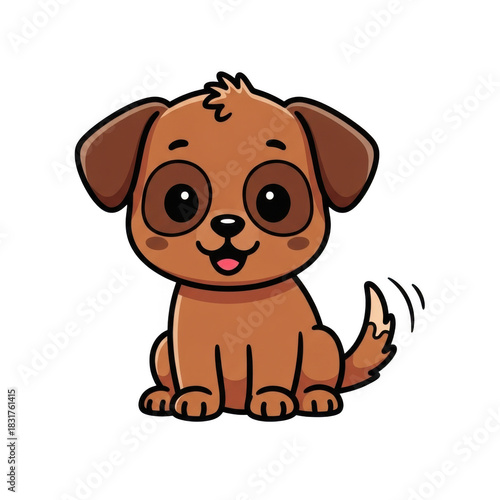 Wallpaper Mural Cute cartoon brown puppy dog isolated on transparent background Torontodigital.ca