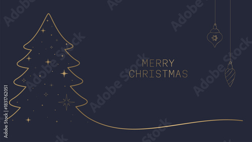 christmas tree one line drawing