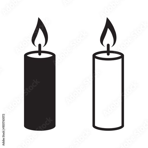 Candle Icons in a Simple Clean Style