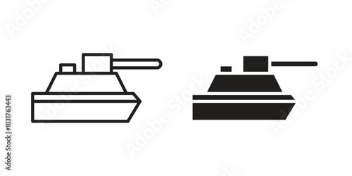 Armored vehicle icon template color editable. for graphic and web design.