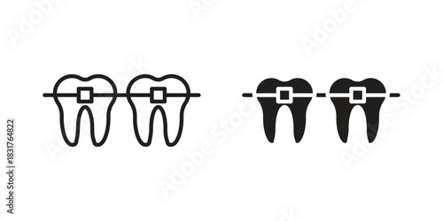 Braces icon template color editable. for graphic and web design.