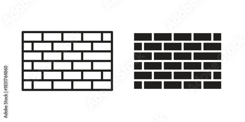 Brickwall icon template color editable. for graphic and web design.