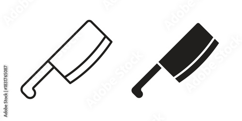 Butcher knife icon template color editable. for graphic and web design.