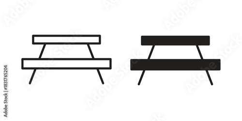 Camp table icon template color editable. for graphic and web design.