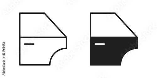 car door icon template color editable. for graphic and web design.