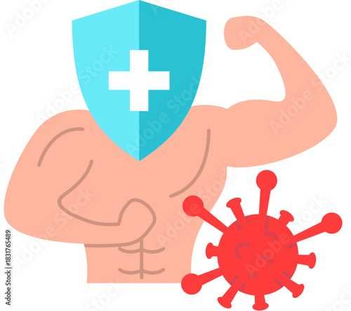 Strong Body Immunity flat icon