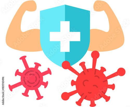 Immune Support System flat icon