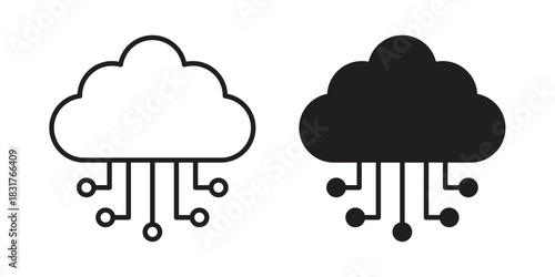Cloud computing icon template color editable. for graphic and web design.