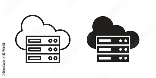 Cloud server icon template color editable. for graphic and web design.