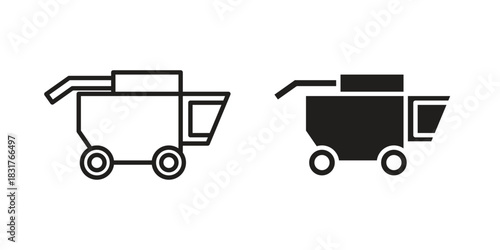 Combine harvester icon template color editable. for graphic and web design.
